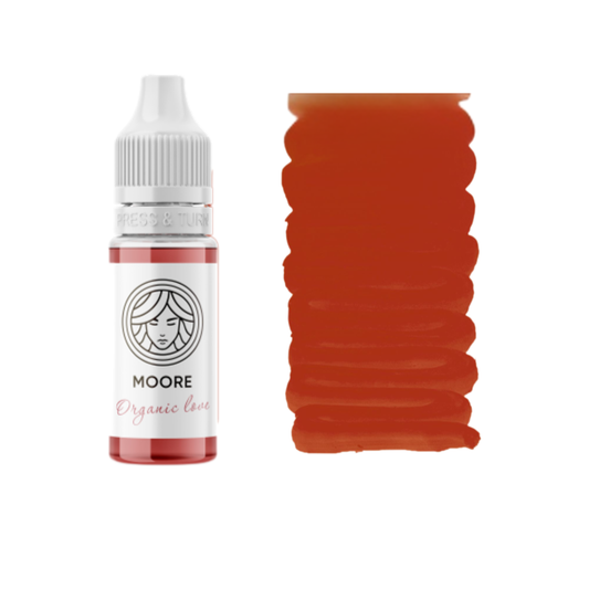 Pigmento PMU labbra FACE Moore marrone caldo sottotono corallo swatch colore alta saturazione flacone professionale 6ml-12 ml
