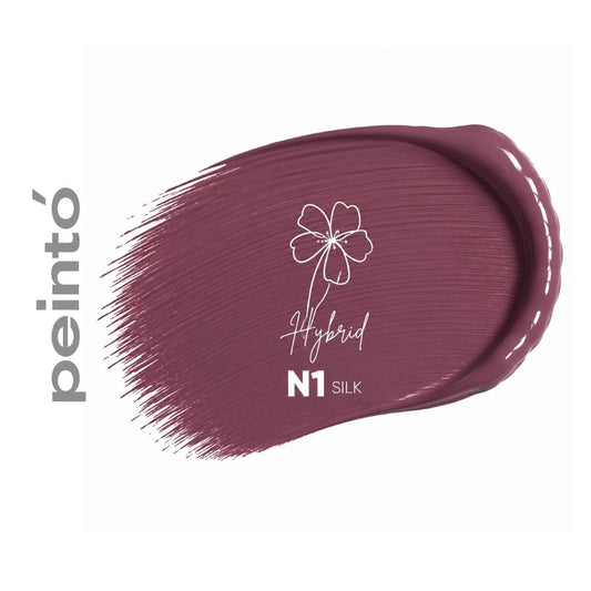 Swatch Peintó N1 Silk, pigmento ibrido PMU labbra rosa malva.