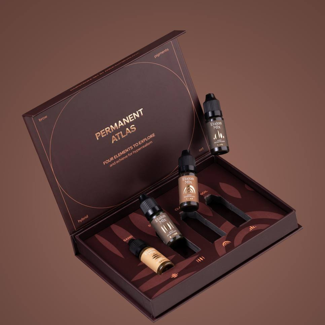 Etalon Mix x Anna Kutsevolova – set para cejas hiperrealistas (4 x 10 ml)