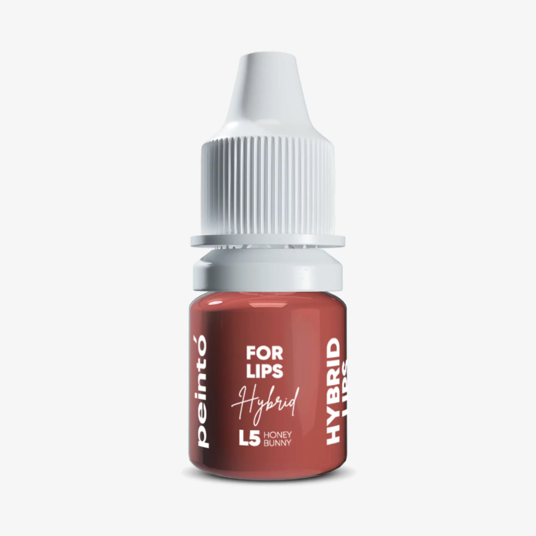 Pigmento PMU para labios Peinto L5 Honey Bunny disponible en 5 ml y 10 ml tono rojo anaranjado cálido fórmula híbrida profesional para micropigmentación labial