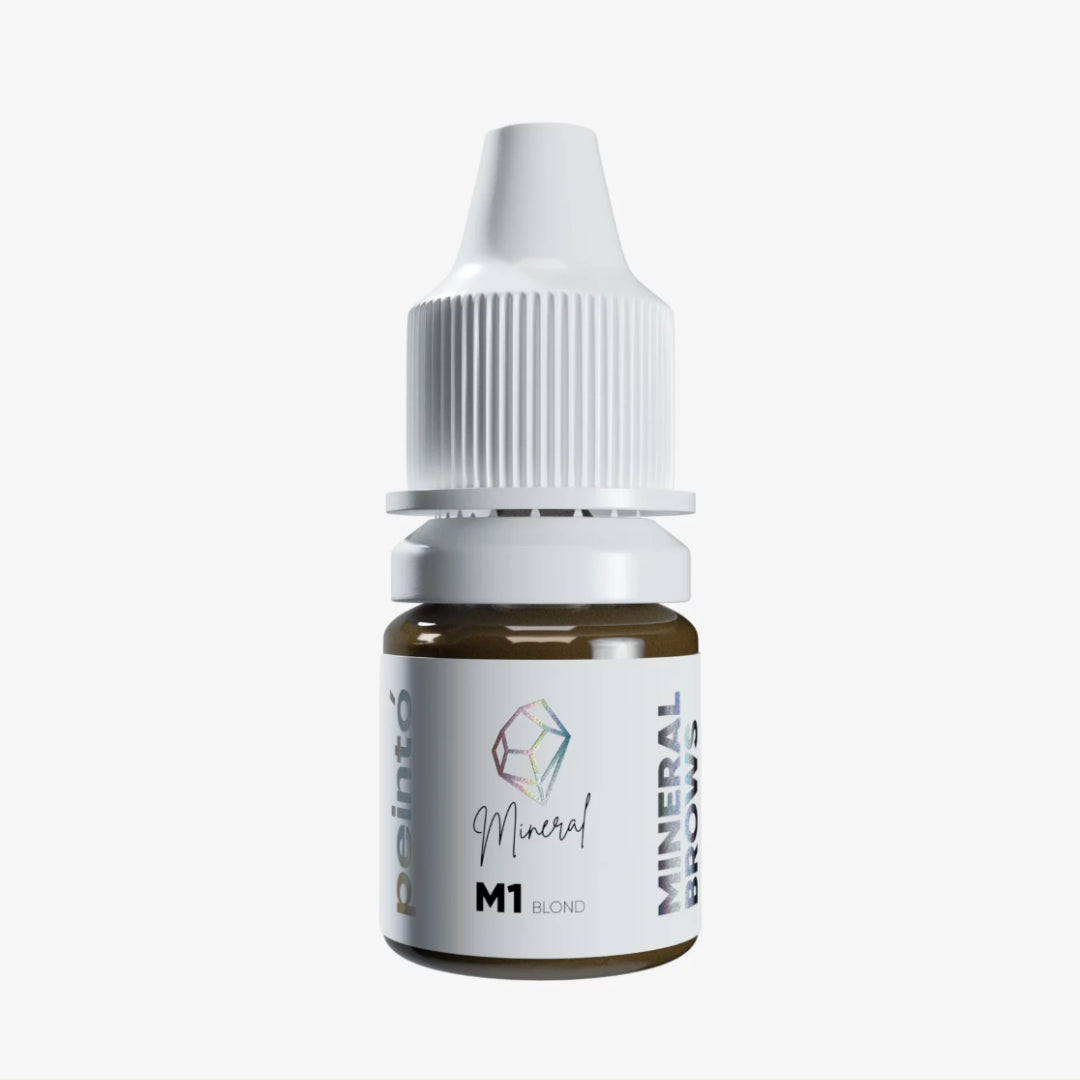Pigmento PMU Peintó Mineral M1 Blond rubio neutro claro para cejas disponible en formatos profesionales de 5 ml y 10 ml
