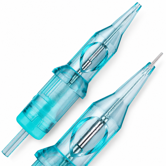 Dettaglio delle cartucce Viper 1RLLT e 3RLLT con punte Long Taper e struttura trasparente azzurra.
