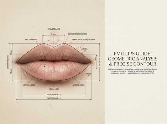 Guida labbra PMU con analisi labiale, scelta del pigmento e processo di guarigione (PMU lips guide)
