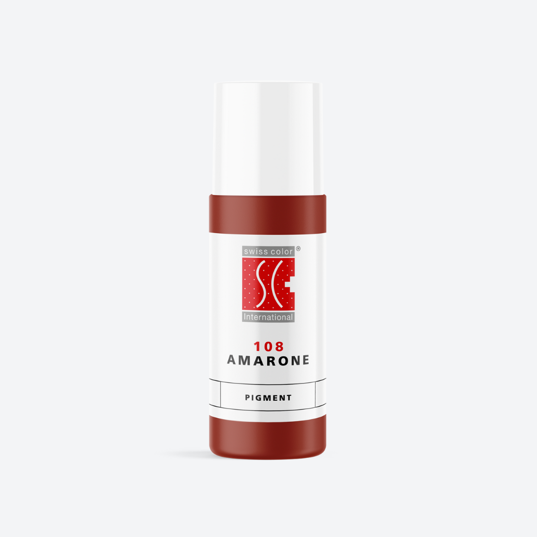 Pigmento PMU Swiss Color 108 Amarone colore rosso vino freddo per miscelazione labbra sopracciglia