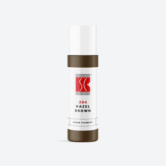 Pigmento PMU Swiss Color 204 Hazel Brown colore castano nocciola naturale per sopracciglia