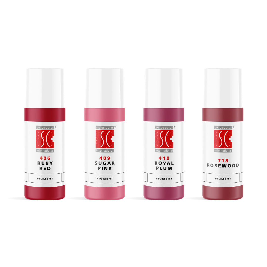 Set de labios Swiss Color Lips Obsession - Colección completa de 4 pigmentos profesionales