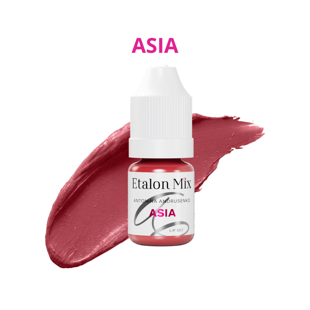 Etalon Mix Asia pigmento PMU labios – frasco y muestra de color