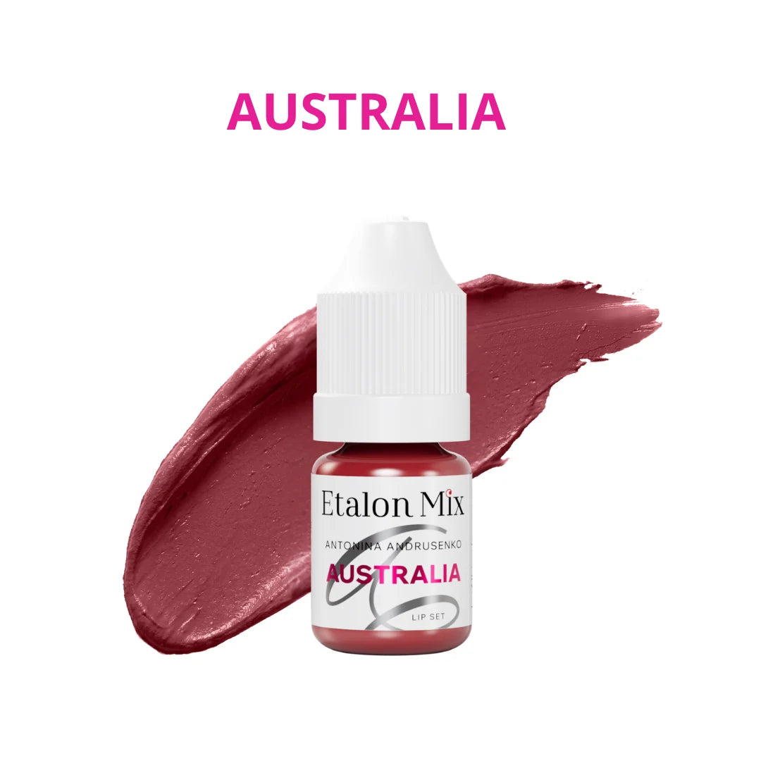Etalon Mix Australia pigmento PMU labios – frasco y muestra de color