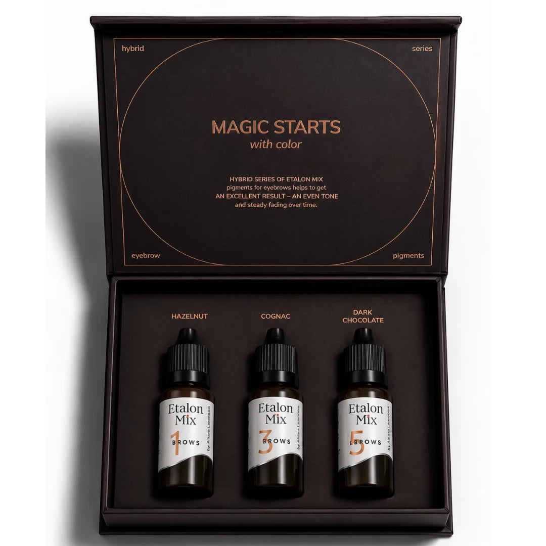 Etalon Mix Brow Hybrid Series Trio – set Trio abierto con tres pigmentos