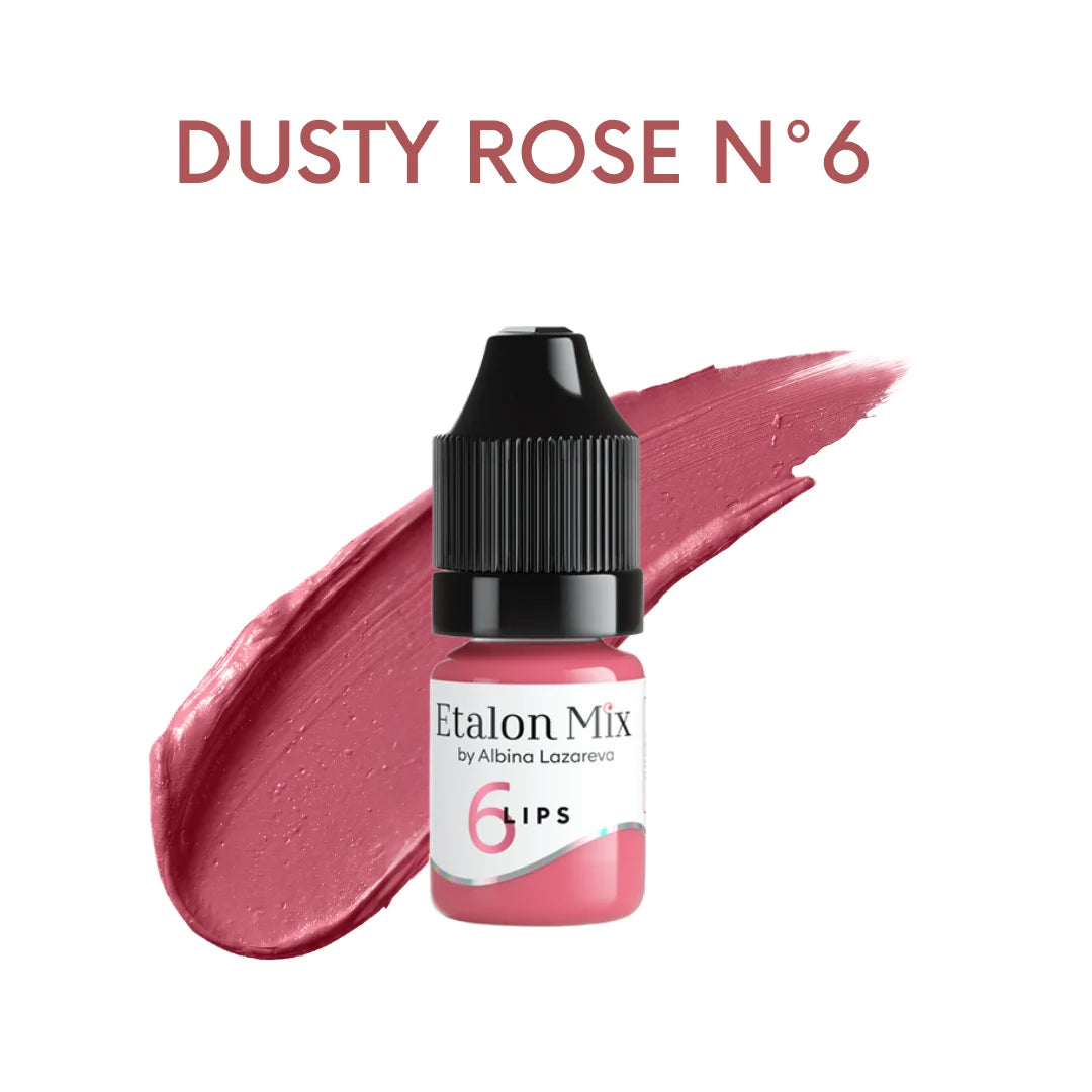 Etalon Mix Dusty Rose N°6 pigmento PMU labios – frasco y muestra de color