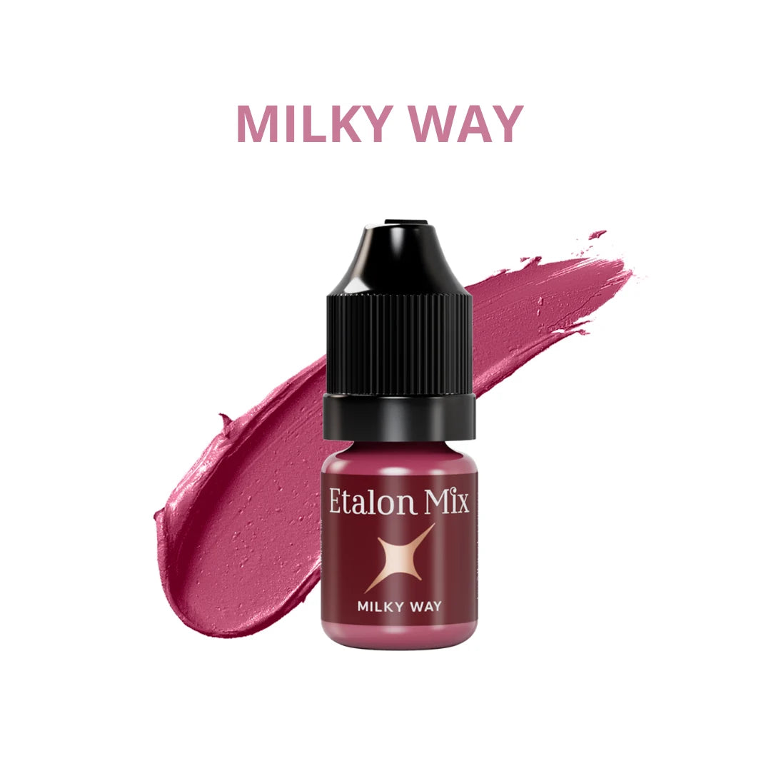 Etalon Mix Favor Milky Way pigmento PMU labios – frasco y muestra de color