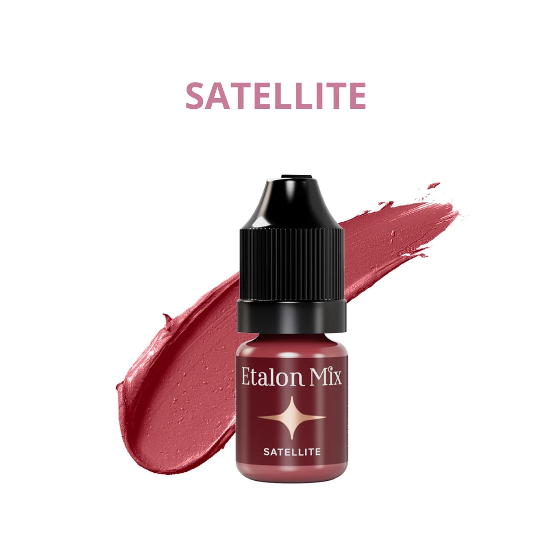 Etalon Mix Favor Satellite pigmento PMU labios – frasco y muestra de color