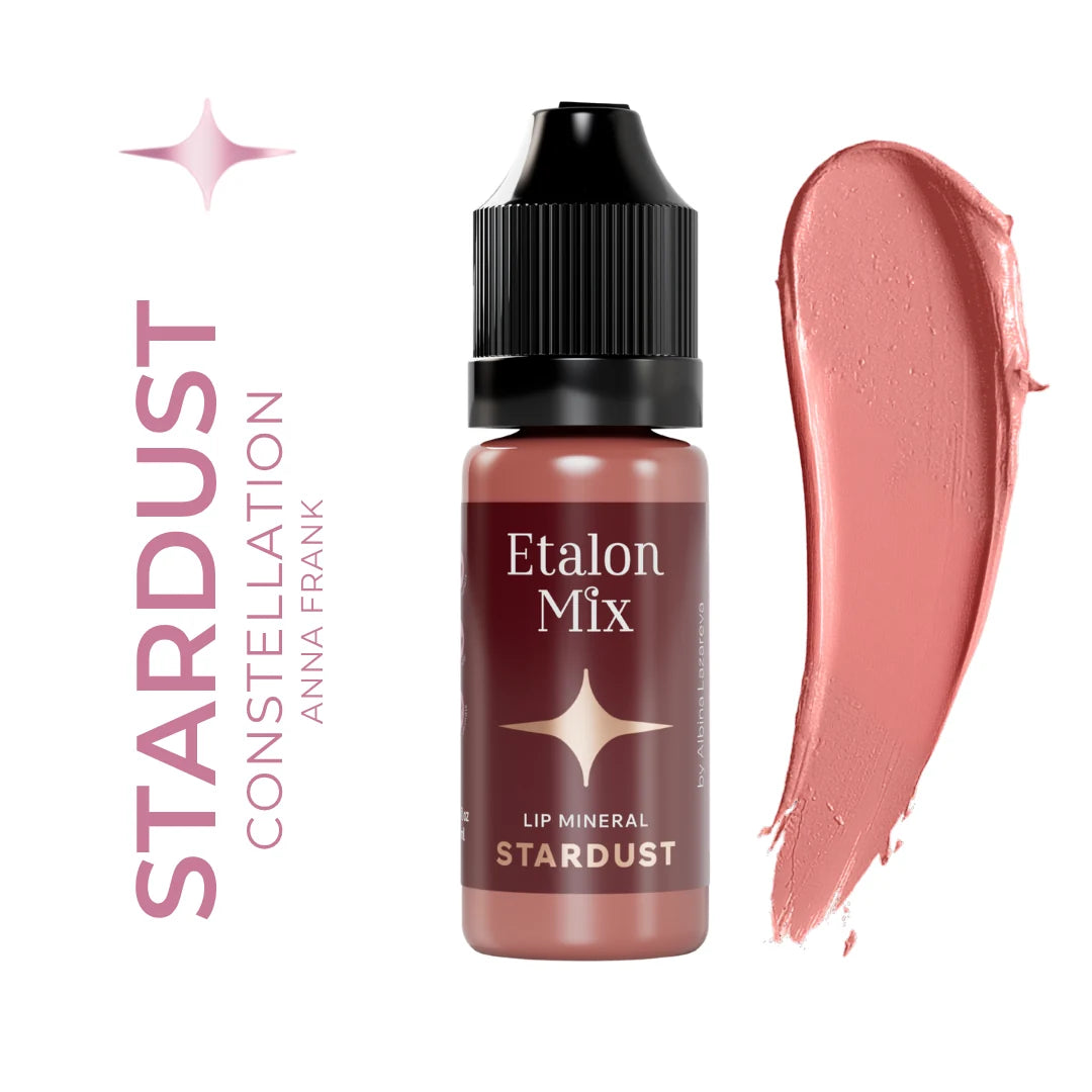 Etalon Mix Favor Stardust pigmento PMU labios – frasco y muestra de color