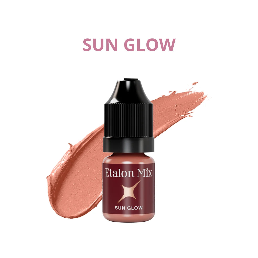 Etalon Mix Favor Sun Glow pigmento PMU labios – frasco y muestra de color