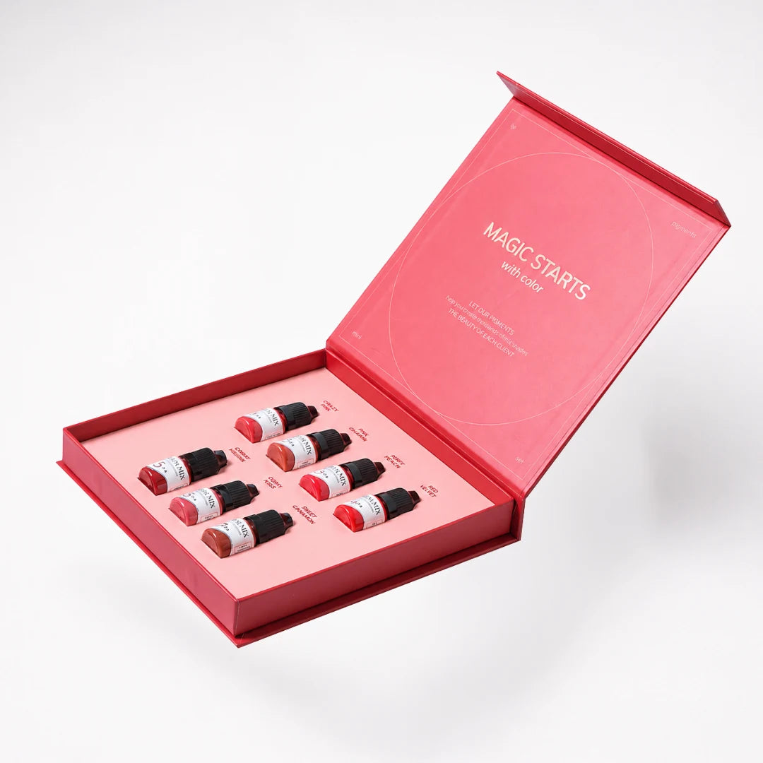 Etalon Mix Set Híbrido para labios – detalle de frascos del set para labios