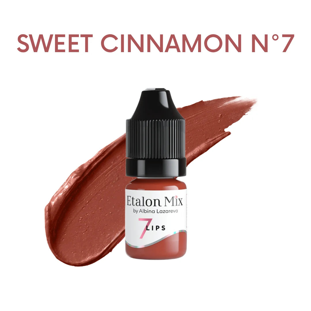Etalon Mix Sweet Cinnamon N°7 pigmento PMU labios – frasco y muestra de color