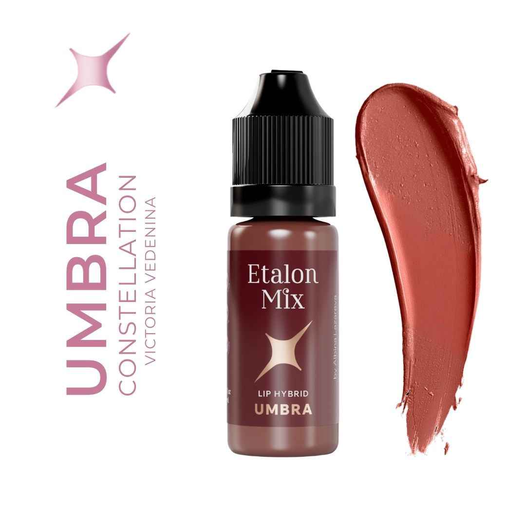 Swatch marrone scuro del pigmento PMU Etalon Mix Favor Umbra