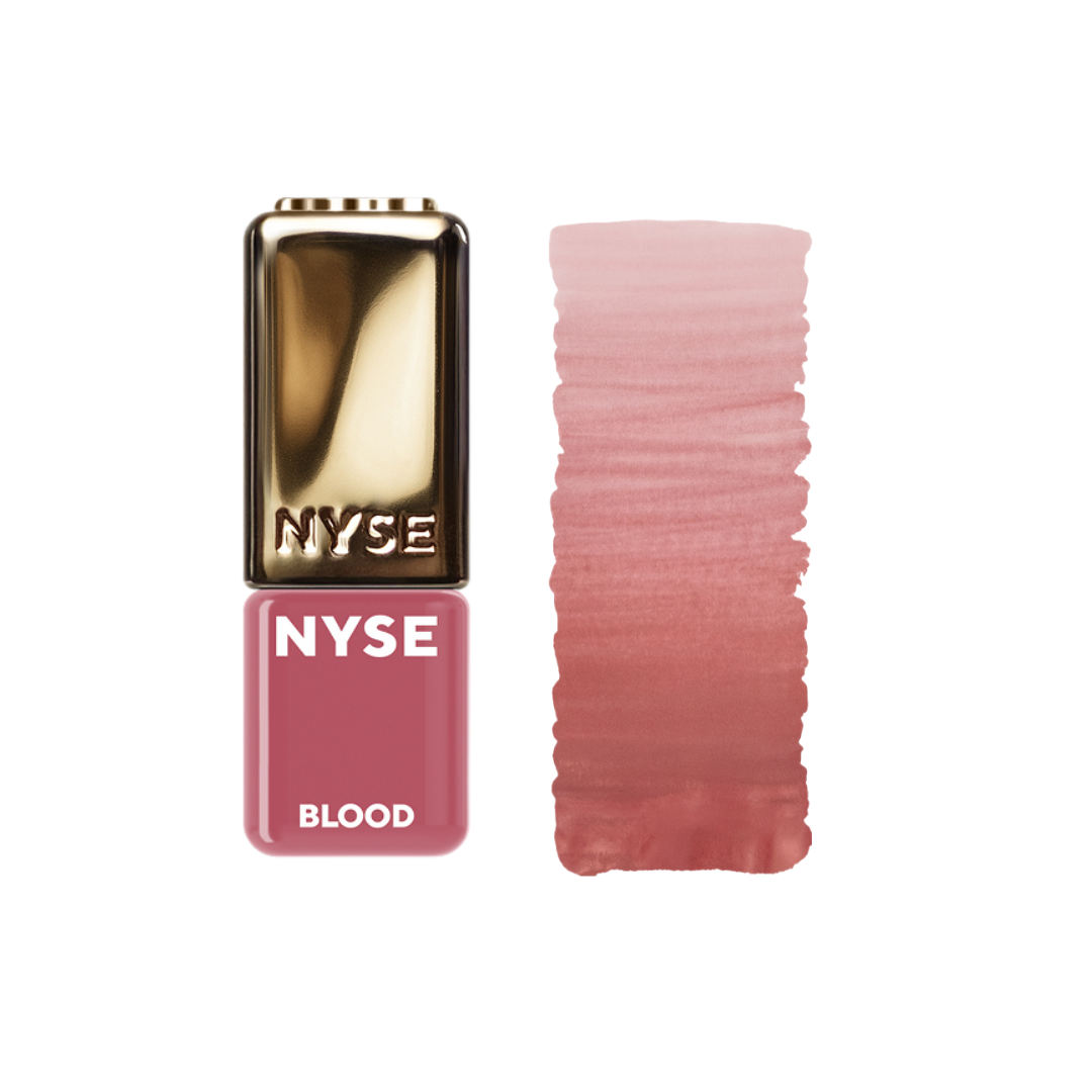 Pigmento PMU labbra NYSE Blood con swatch rosa pastello caldo per lip blush soft e trucco permanente professionale