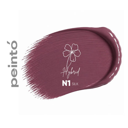 Swatch Peintó N1 Silk, pigmento ibrido PMU labbra rosa malva.
