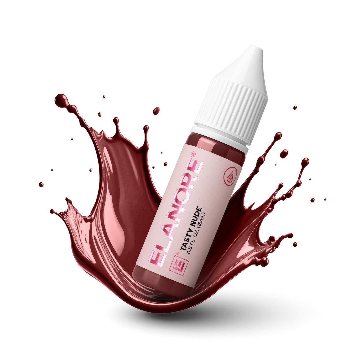 Textura pigmento PMU Elanore Tasty Nude rojo marrón mineral efecto splash acabado estable y profesional