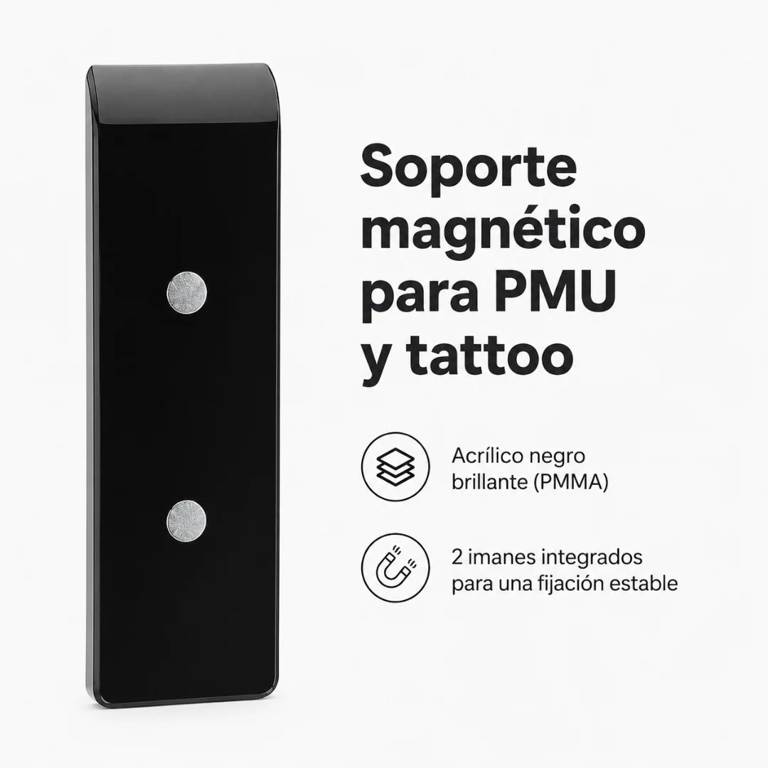 Soporte EZ Pen Tray negro con fijación magnética para PMU y tattoo