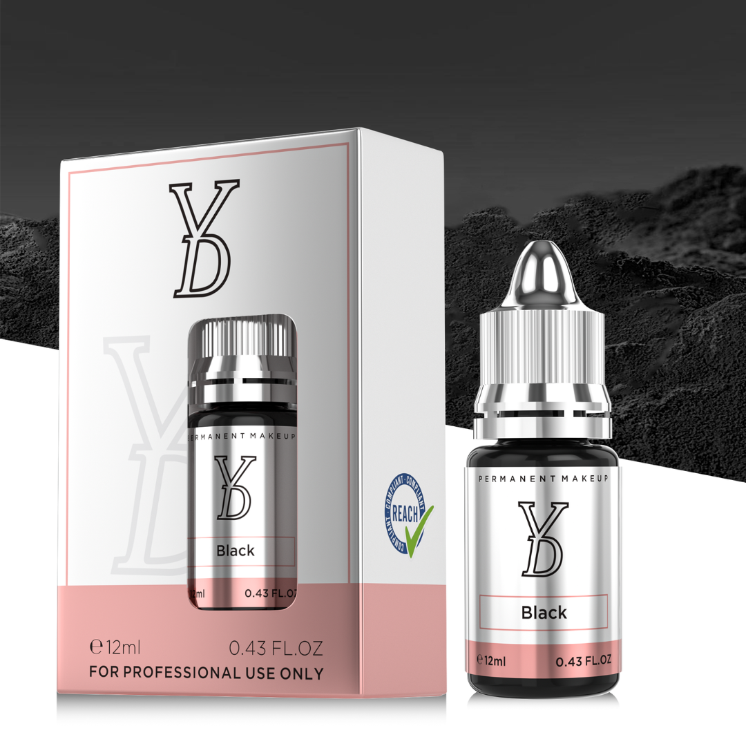 Texture pigmento PMU YDPMU Black formula Powder Hybrid nero ad alta opacità per eyeliner professionale